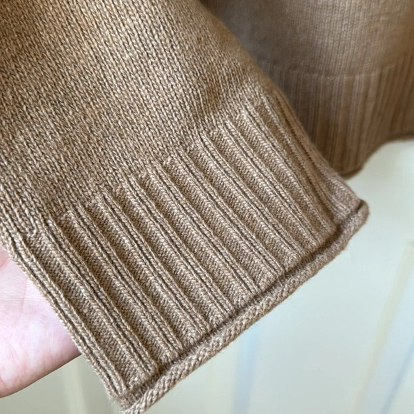 Jenni Kayne Everyday Sweater Knit Cashmere Blend Dark Camel Neutral XXL Flaw - Picture 6 of 15